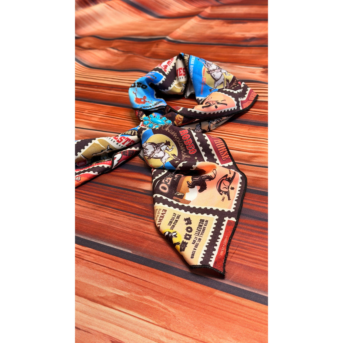 AV3000 WESTERN RODEO PRINT WILD RAG/SCARF 28x28