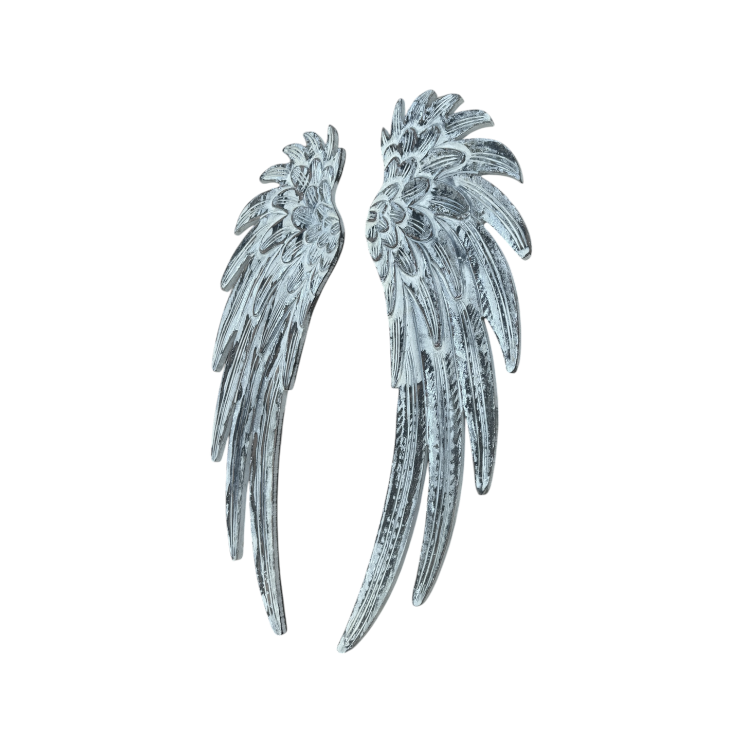 Raphael Angel Wings-Distressed White Carved Wood Wall Decor