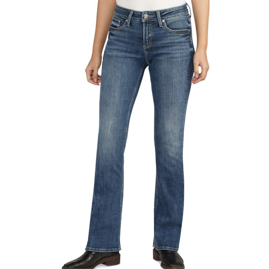 * Ladies Silver Elyse Comfort Fit Mid Rise Bootcut