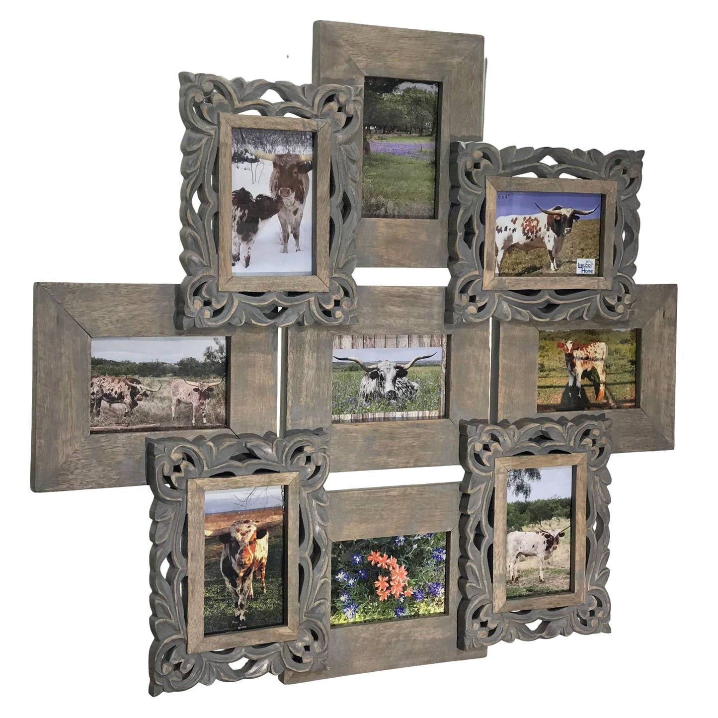 Royal Orleans Wood 9 Photo Frame Wall Collage-Christmas
