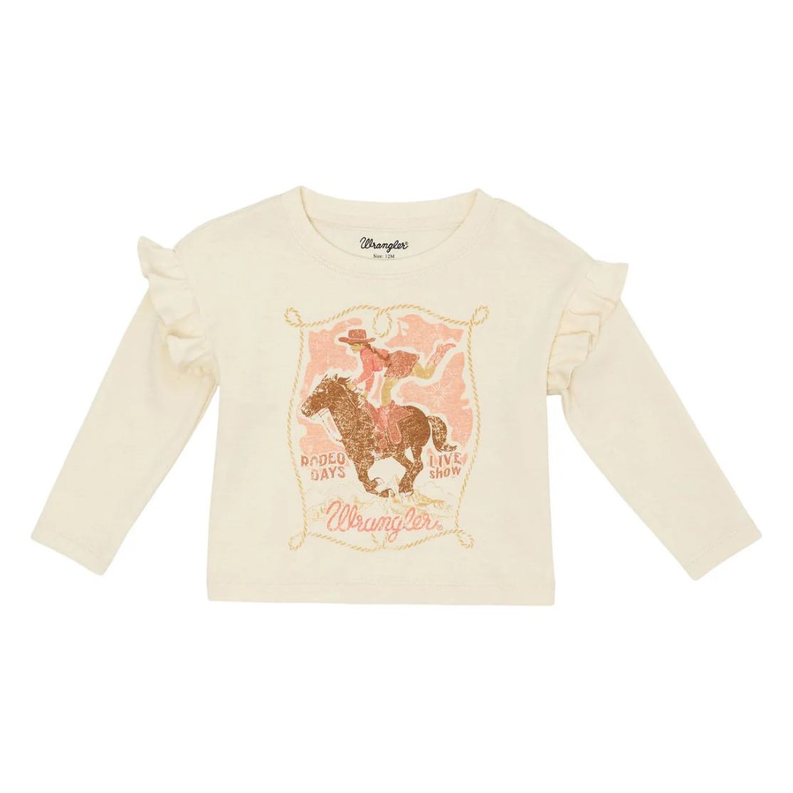 WRANGLER BABY GIRL RODEO DAYS PRINT LONG SLEEVE SHIRT - WHITE - 112359428