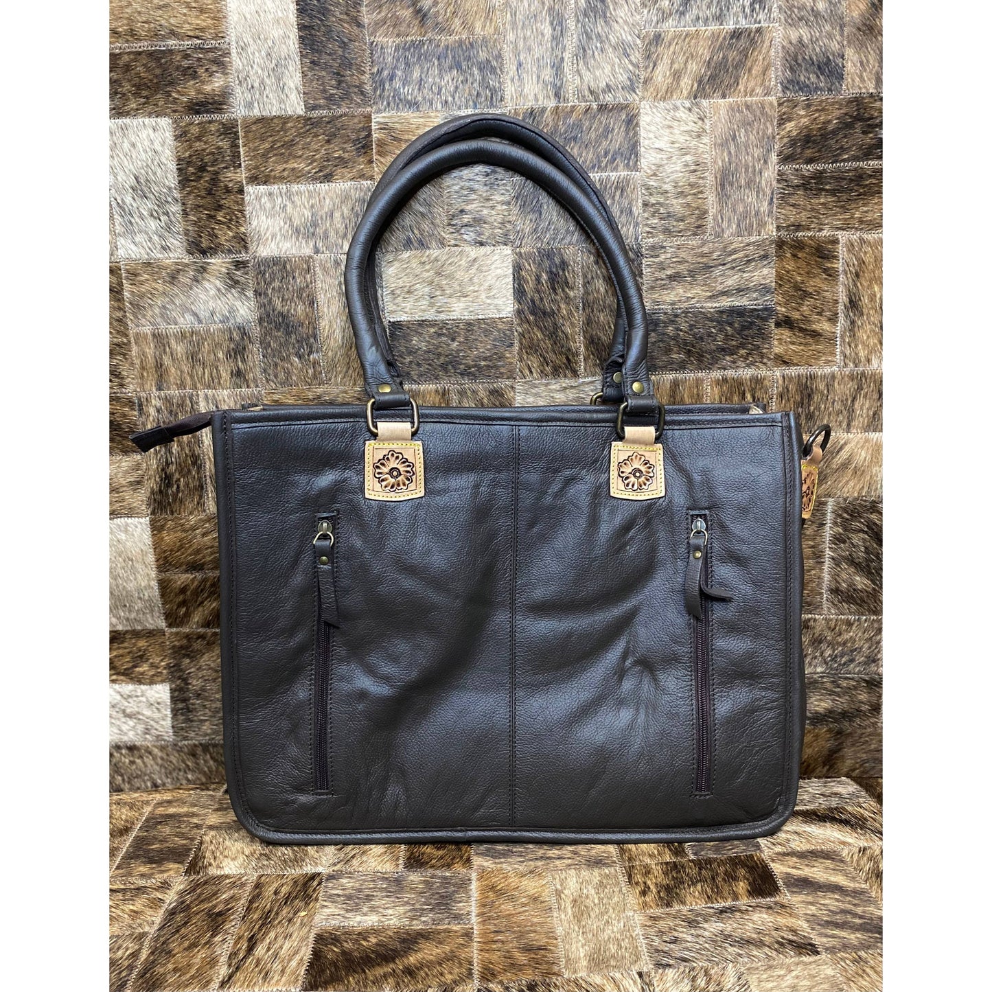 Sunflowers Cowhide Purse