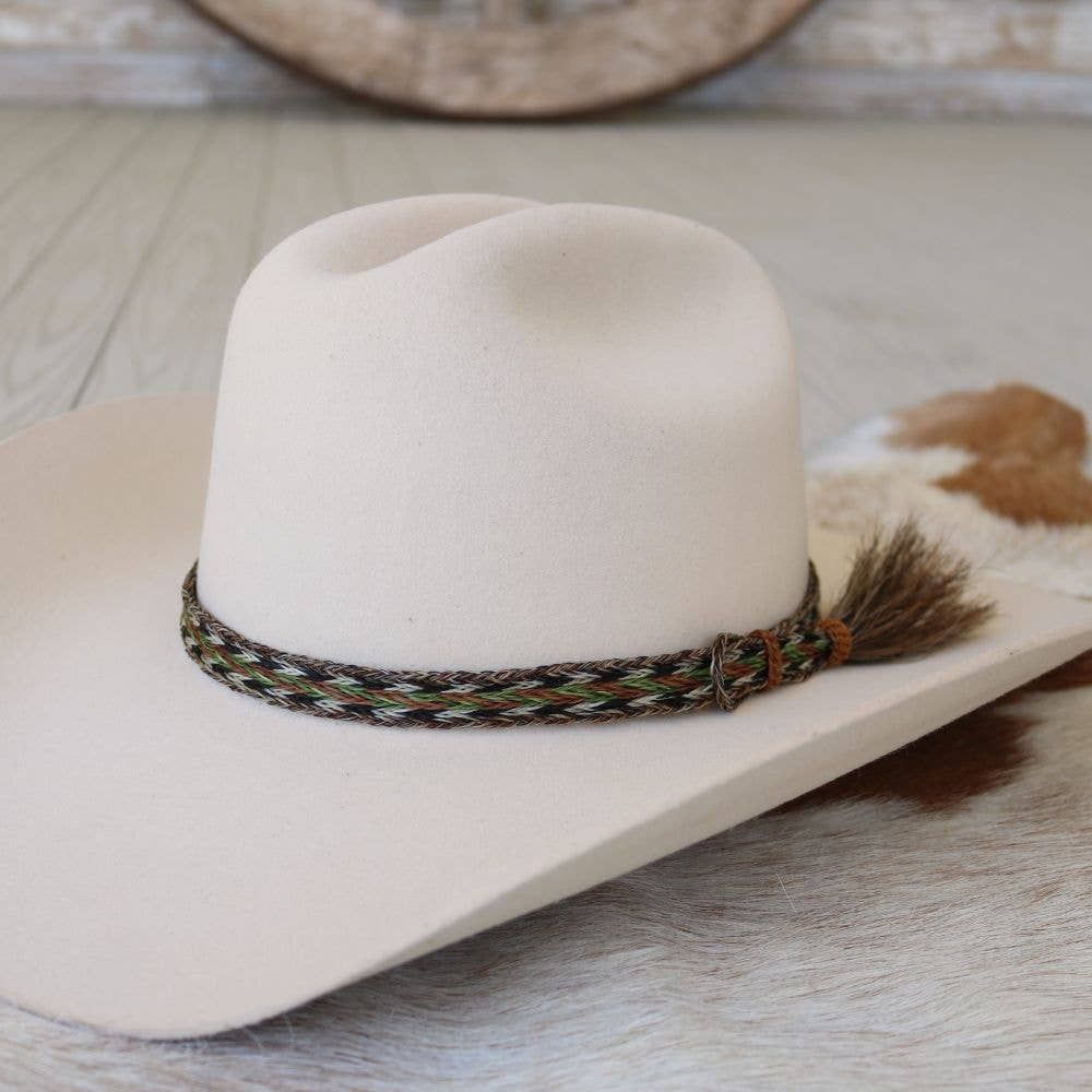 Willow Lane Hat Co. - Horsehair Green Braided Tassel Hat Band