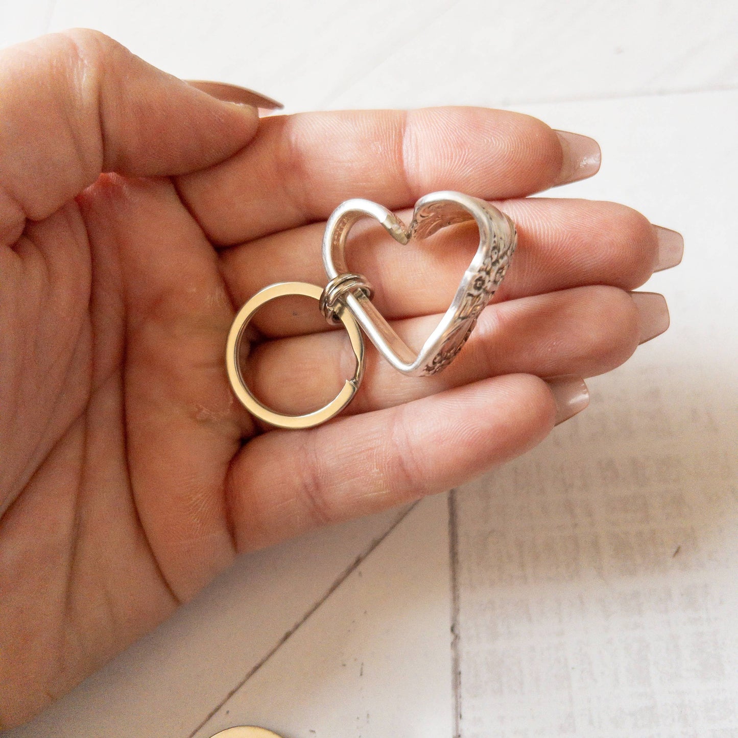 Bent Heart Keychain
