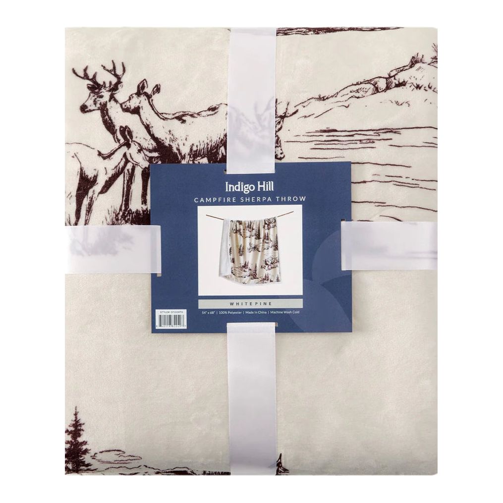Indigo Hill Campfire Sherpa Throw 54”x68”