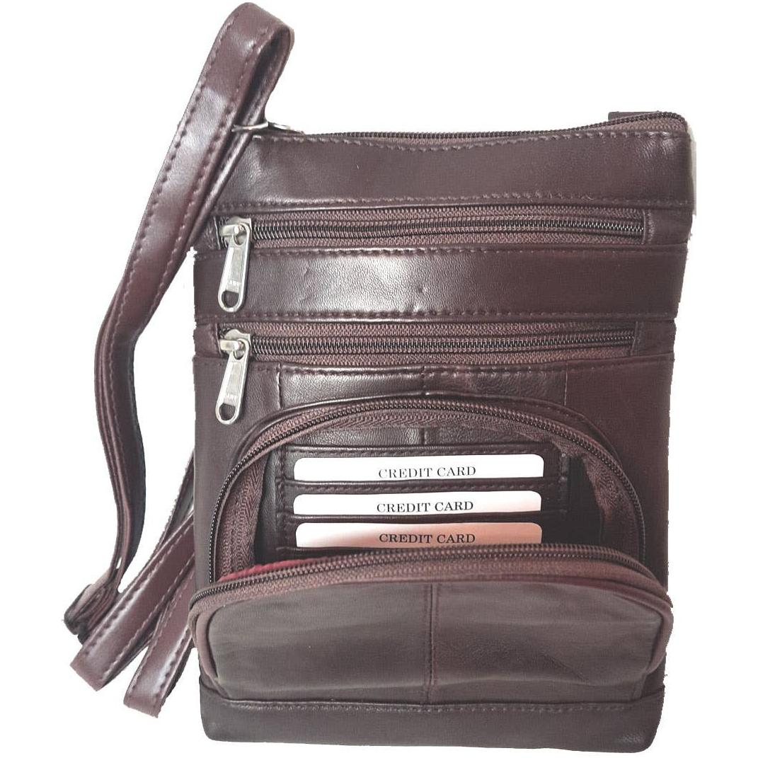 IGI CANADA - Genuine Lambskin Leather Women's Slim Cross Body Bag #7078