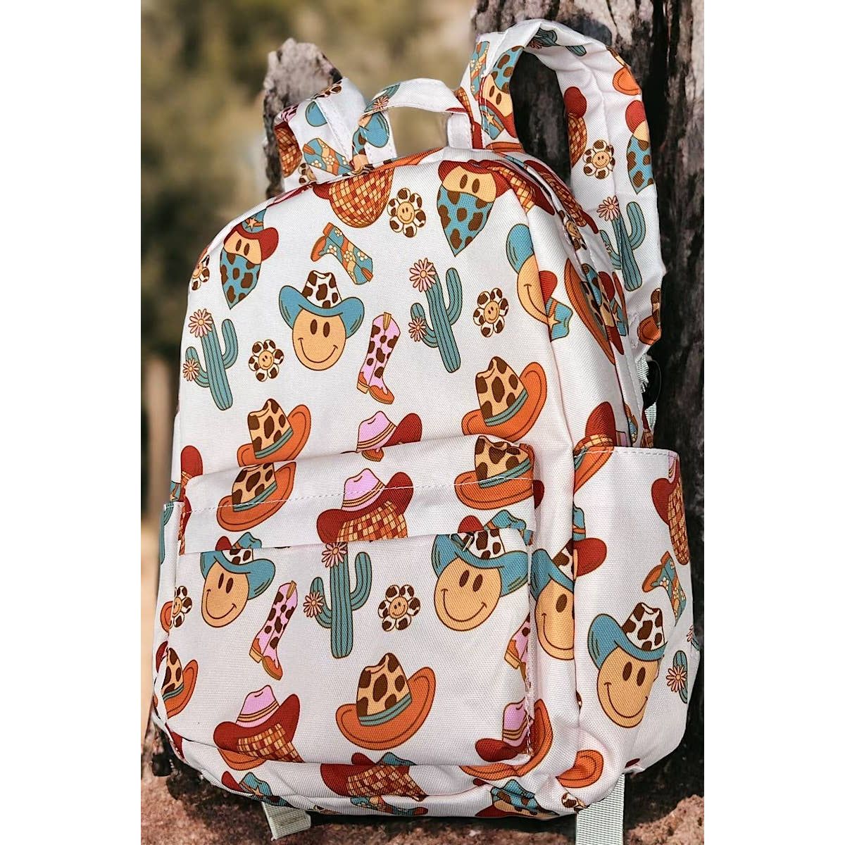 Western Emoji Printed Small Size Backpack for Kids