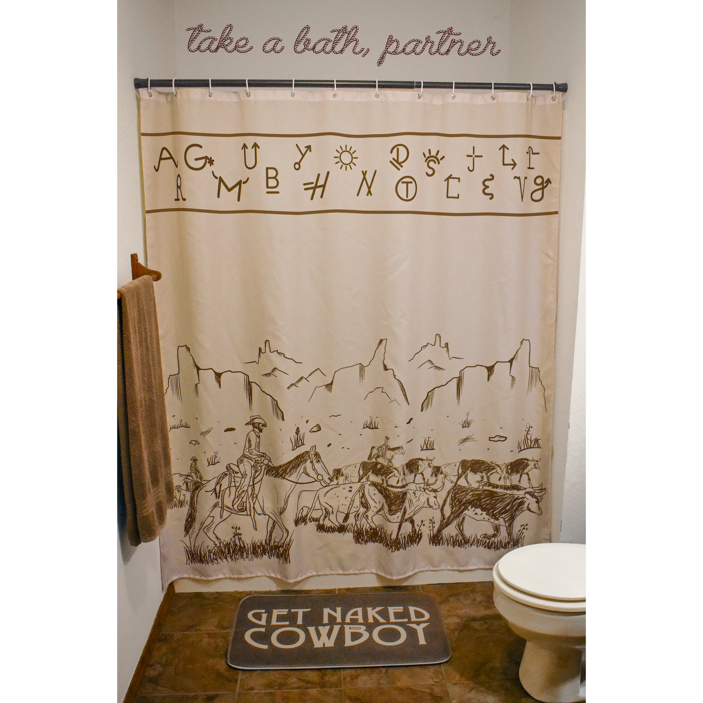Cattle Drive Shower Curtain Set