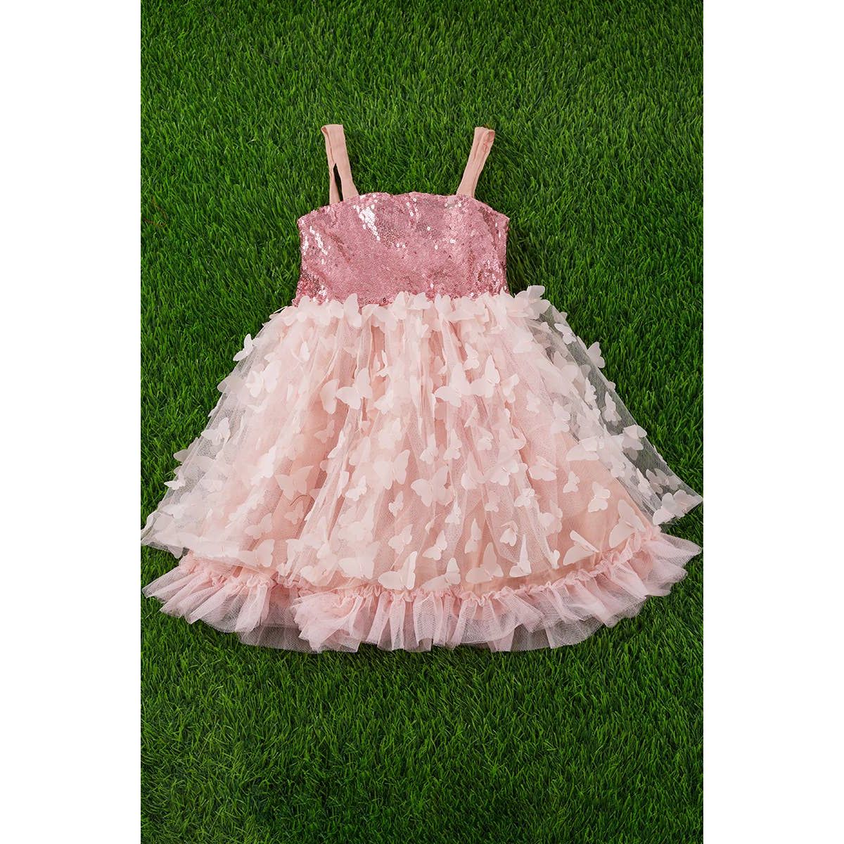 BABY CORAL BUTTERFLY TULLE DRESS SOL