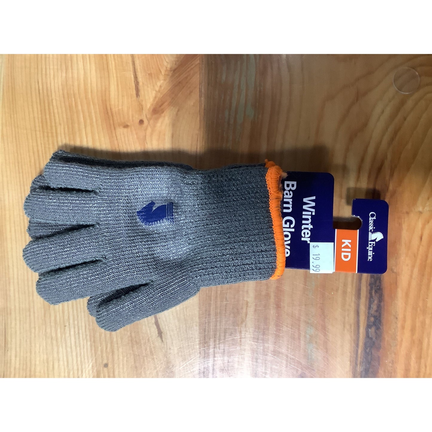 Classic Equine Winter Barn Gloves Grey- BGLOVEHGYSPAIR