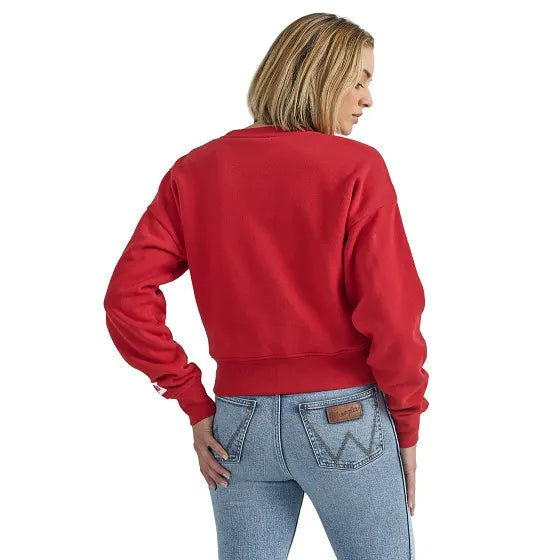 Wrangler Ladies Red Graphic Crew-Neck Sweater 112353206