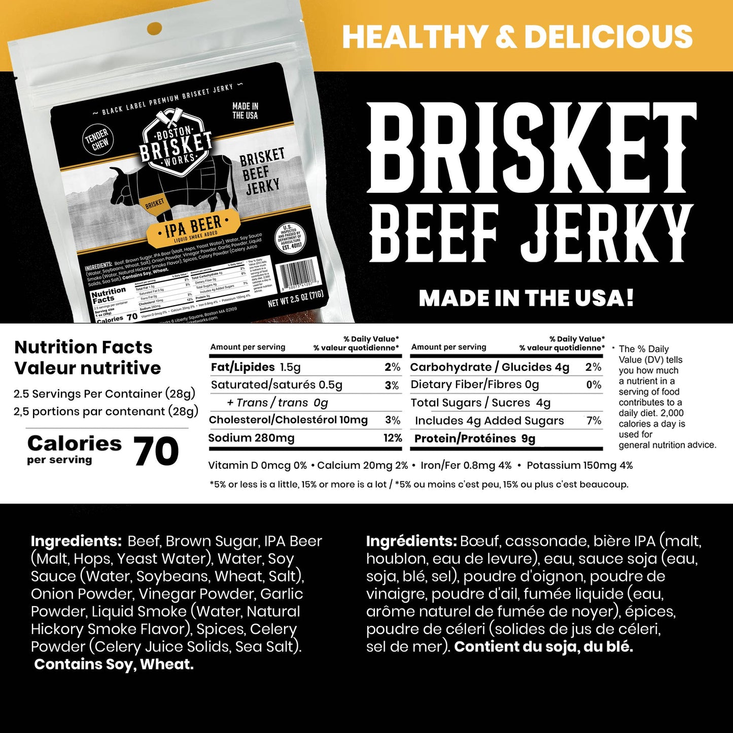 Beef Brisket Jerky "IPA Beer" 71g