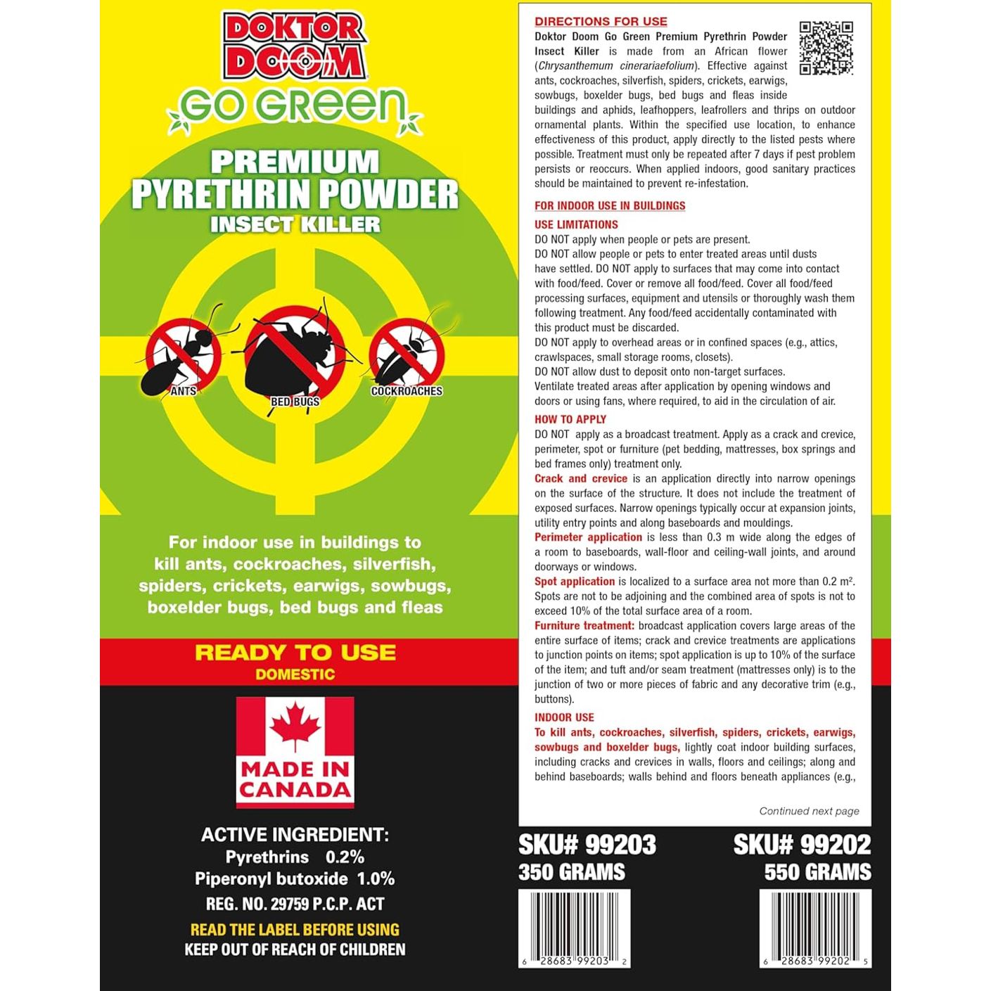 Doktor Doom Go Green Premium Pyrethrin Powder Insect Killer