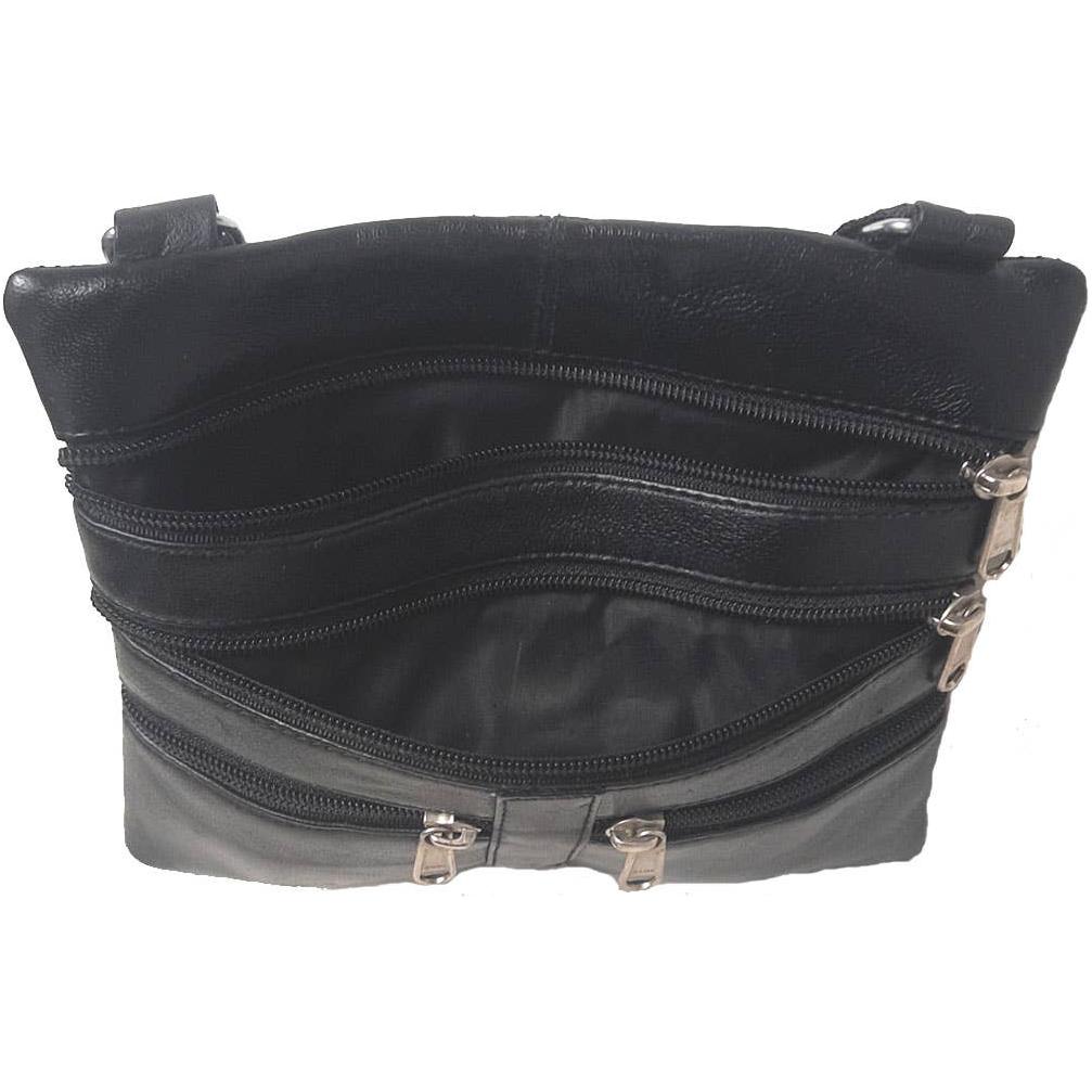IGI CANADA - Genuine Lambskin Leather Women's Cross Body Bag BLACK-8069
