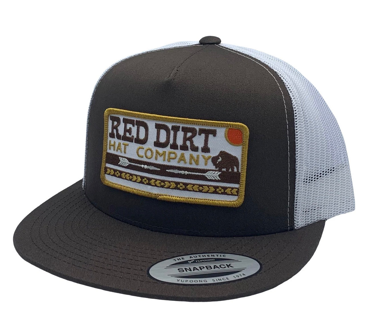 Red Dirt Hat Co. - Arrows Brown and White Snapback Hat RDHC-165