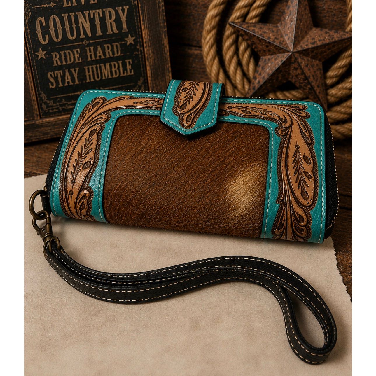 Leather Cowhide Wallet - Wallets For Women