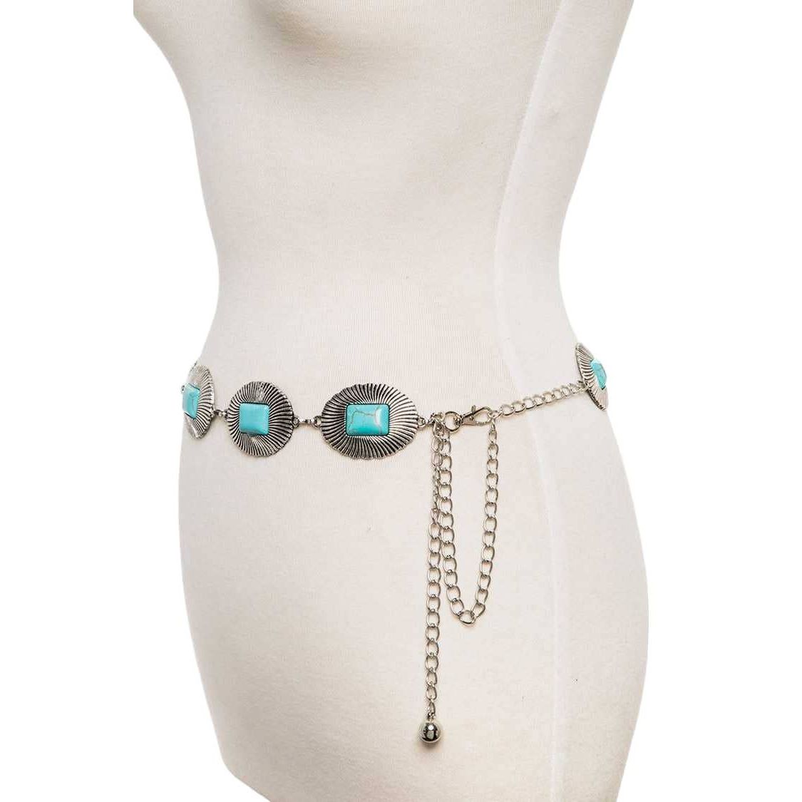 Western Chain Belt- Turquoise Station Link by Rope & Spur