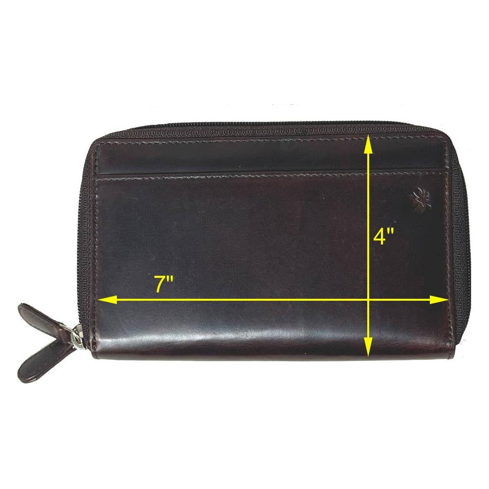 IGI CANADA - Genuine Cowhide Leather Zip-Around Ladies RFID Wallet #7616R