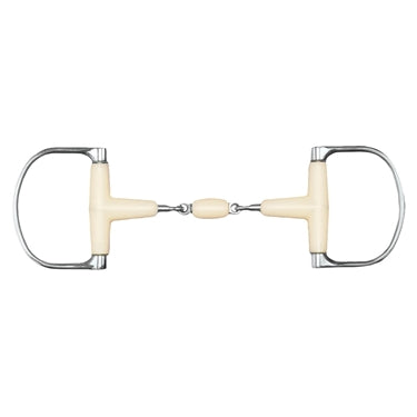 Happy Mouth Bit White Roller Round “D” Snaffle Bit HB-2843