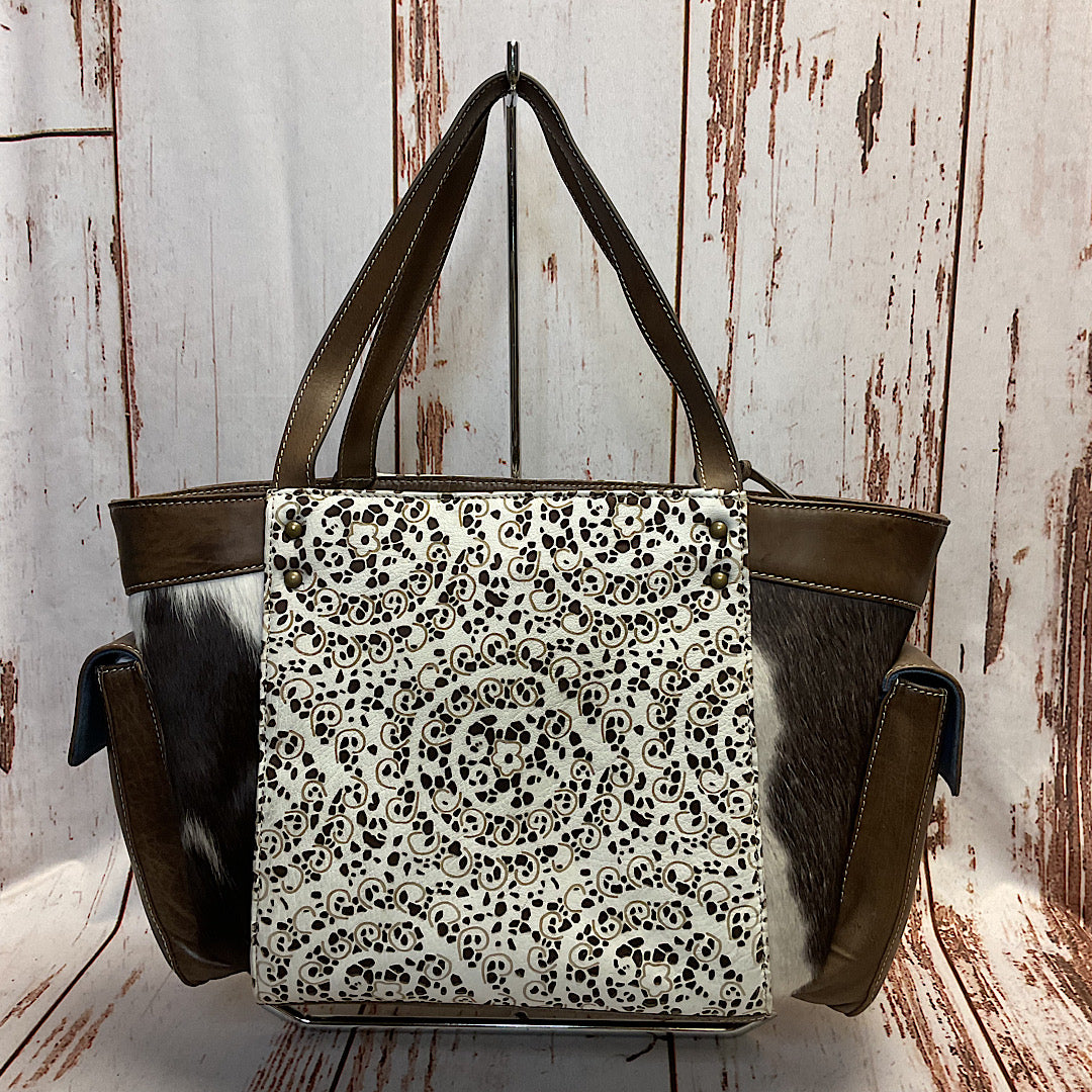 Ariat - Phoenix Hide & Pierced Leather Overlay Tote Handbag A770000244