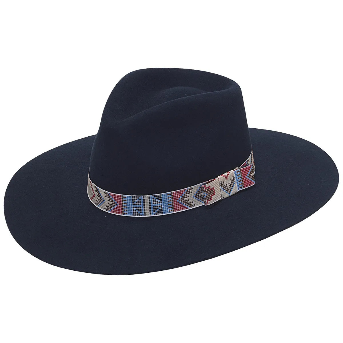 Navy Blue Twister Womens Pinch Front Felt Hat T7812003