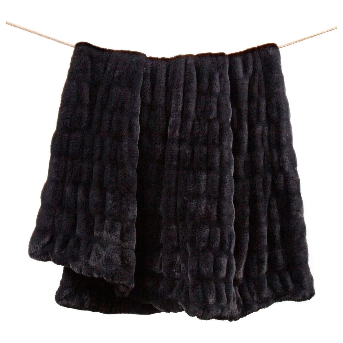 Rouched Black Rabbit Throw 50” x 80”