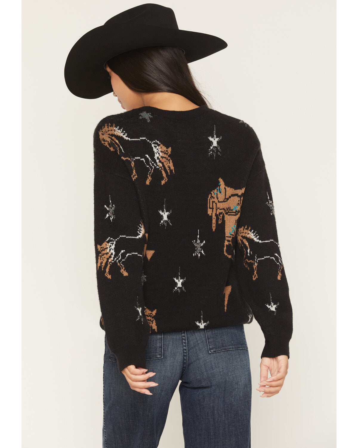 ROCK & ROLL DENIM WOMEN'S CONVERSATIONAL PRINT SWEATER