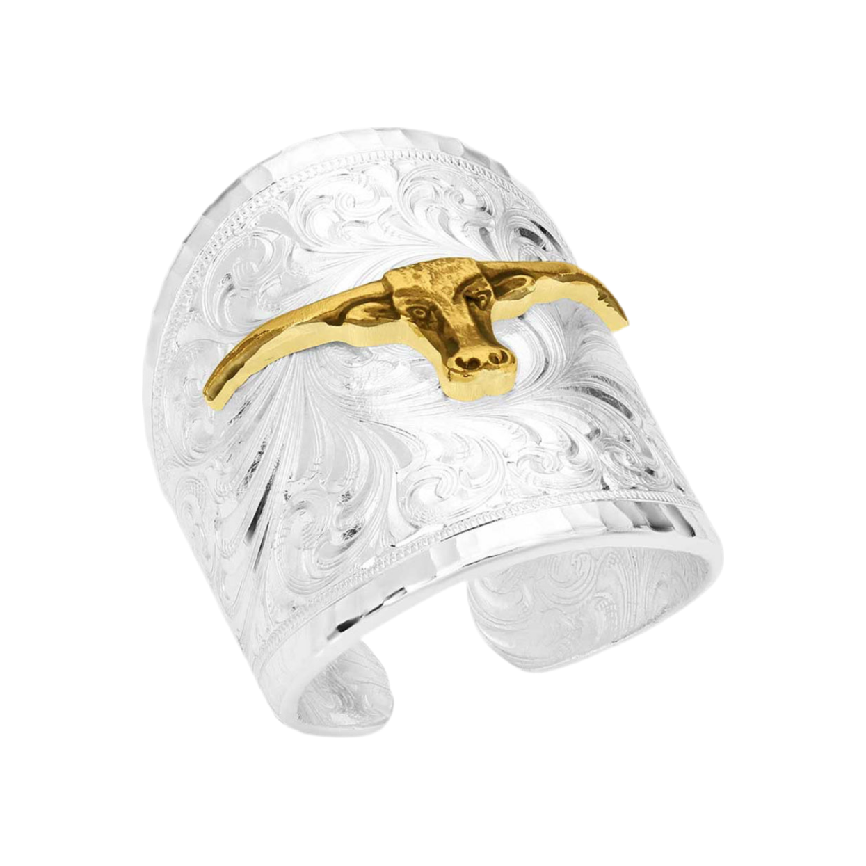 Montana Silversmiths Ring - Out West Ring with Longhorn RG155-384S