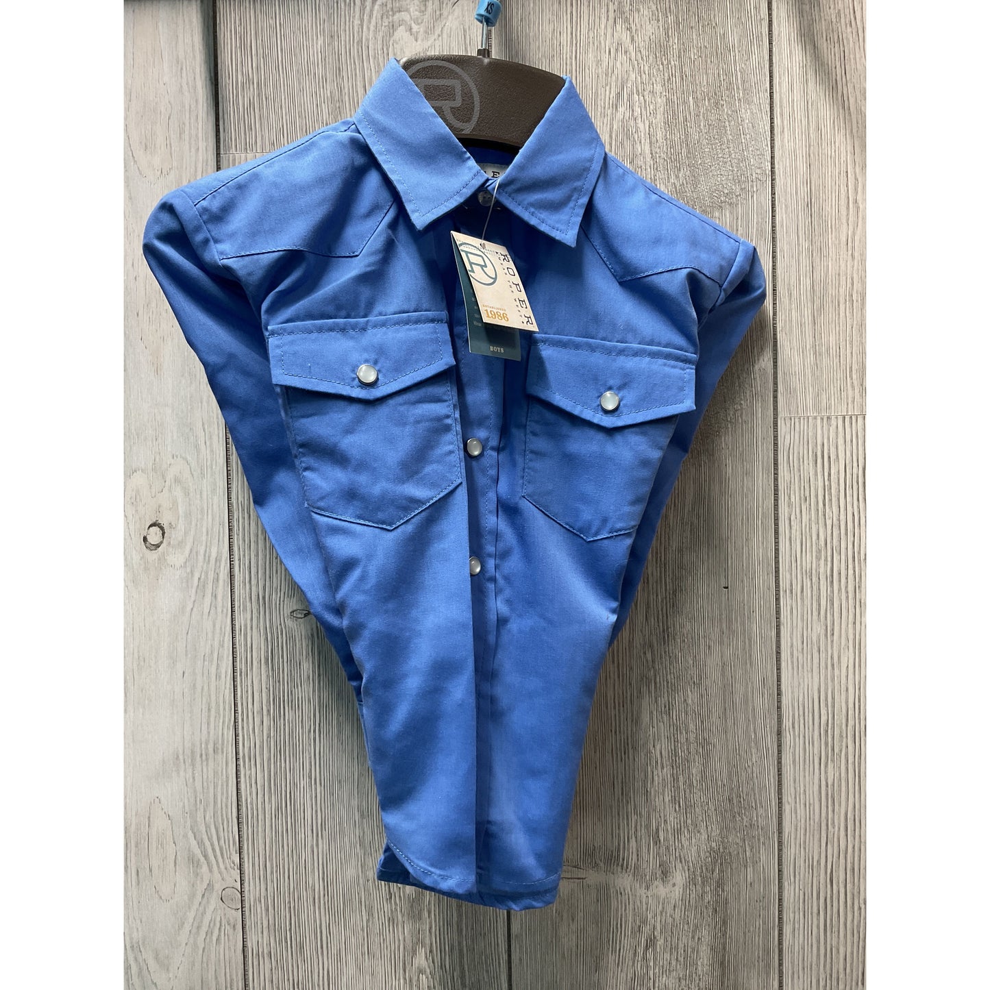 Roper Boy's Western Shirt - Long Sleeve, Snap, Blue 1-30-025-255