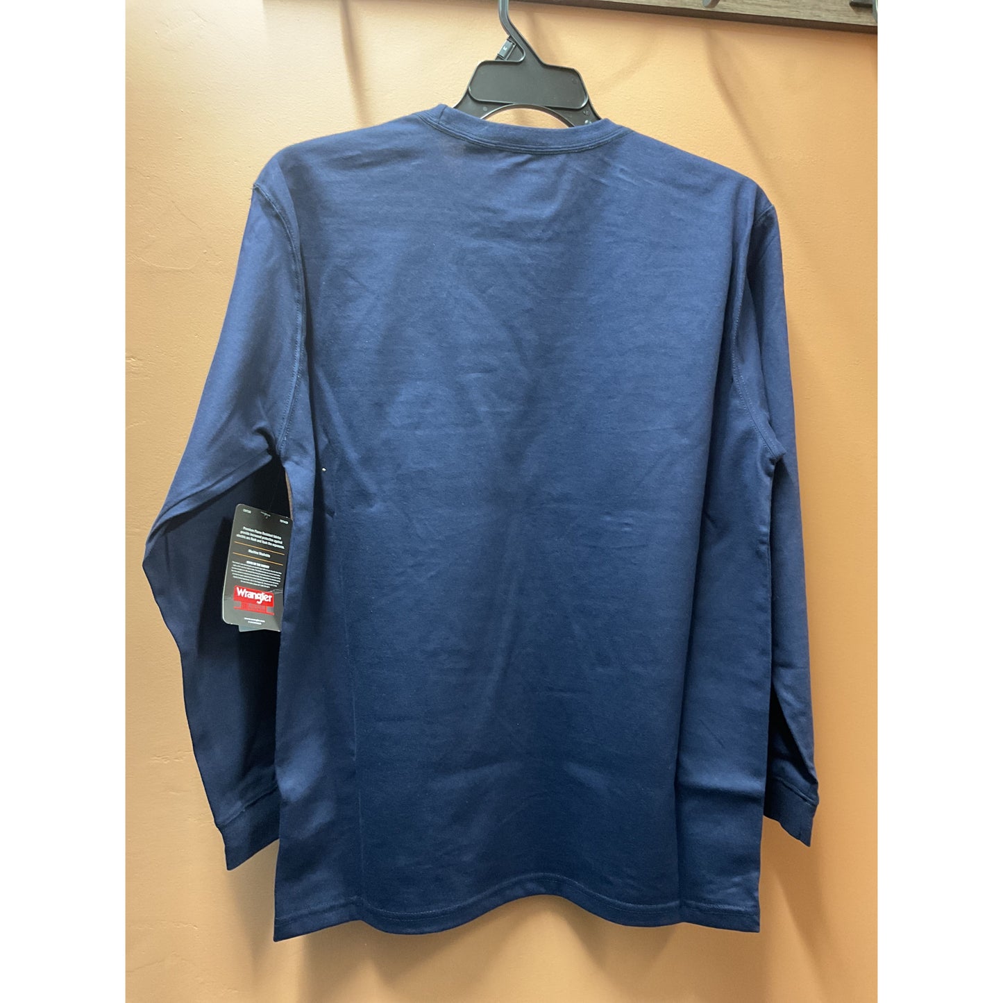 WRANGLER® FR FLAME-RESISTANT, Long Sleeve Tee Work Shirt, Navy 112366289