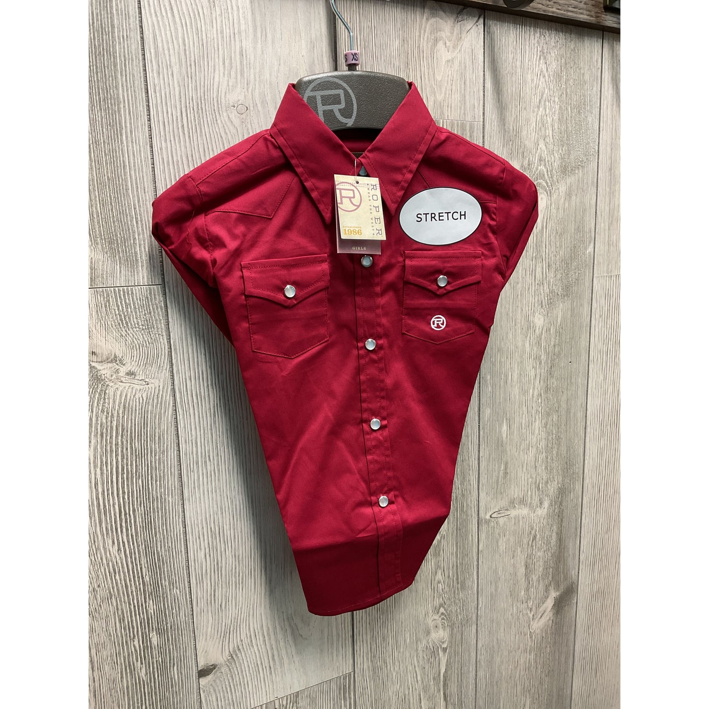 Roper Girl's Western Shirt - Long Sleeve, Snap, Red 03-80-265-2108