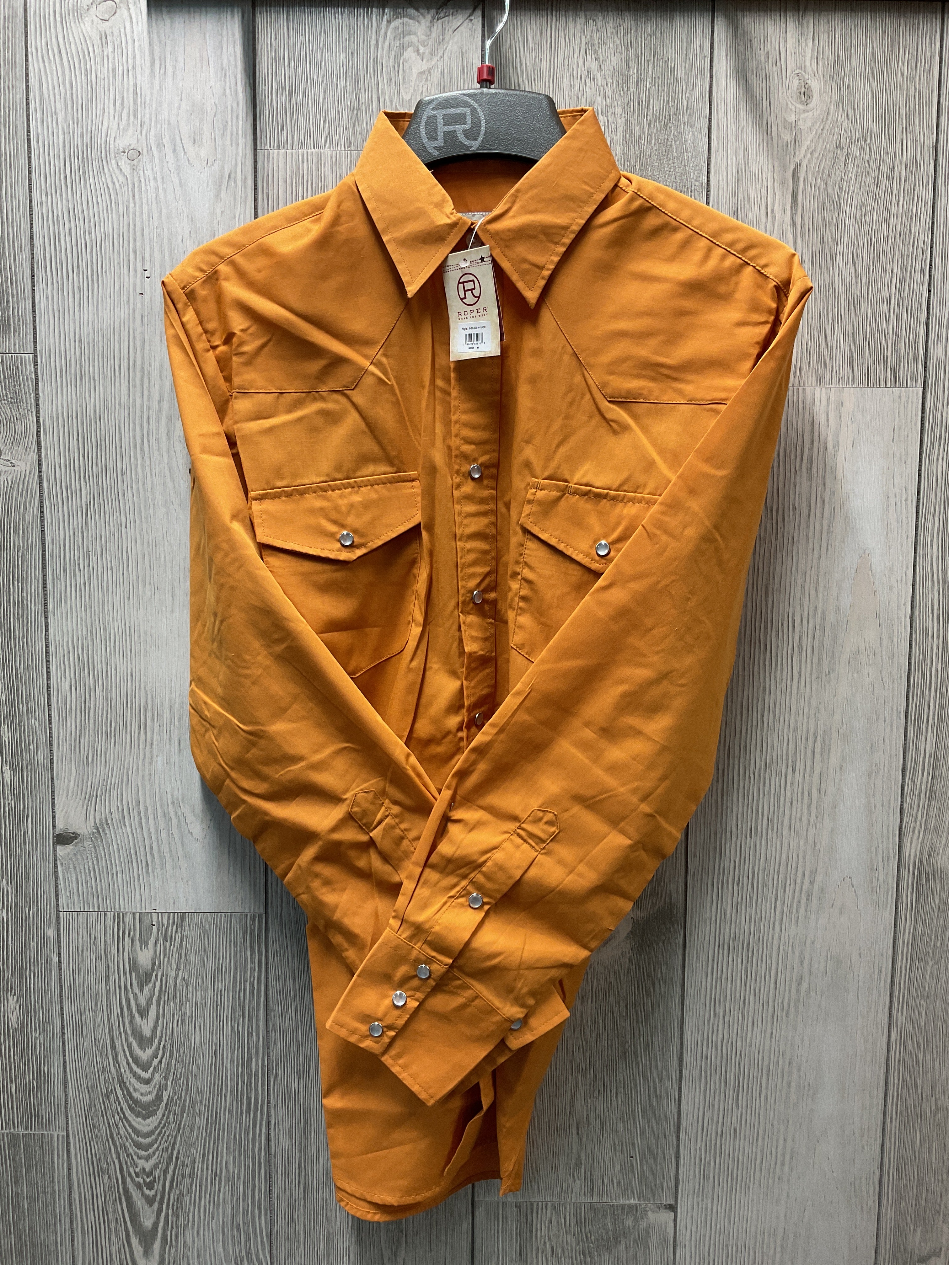Roper Men’s, Long Sleeve, Western Snap Shirt, Orange Roper Men’s, Long Sleeve, Western Snap Shirt, Orange 01-01-025-441