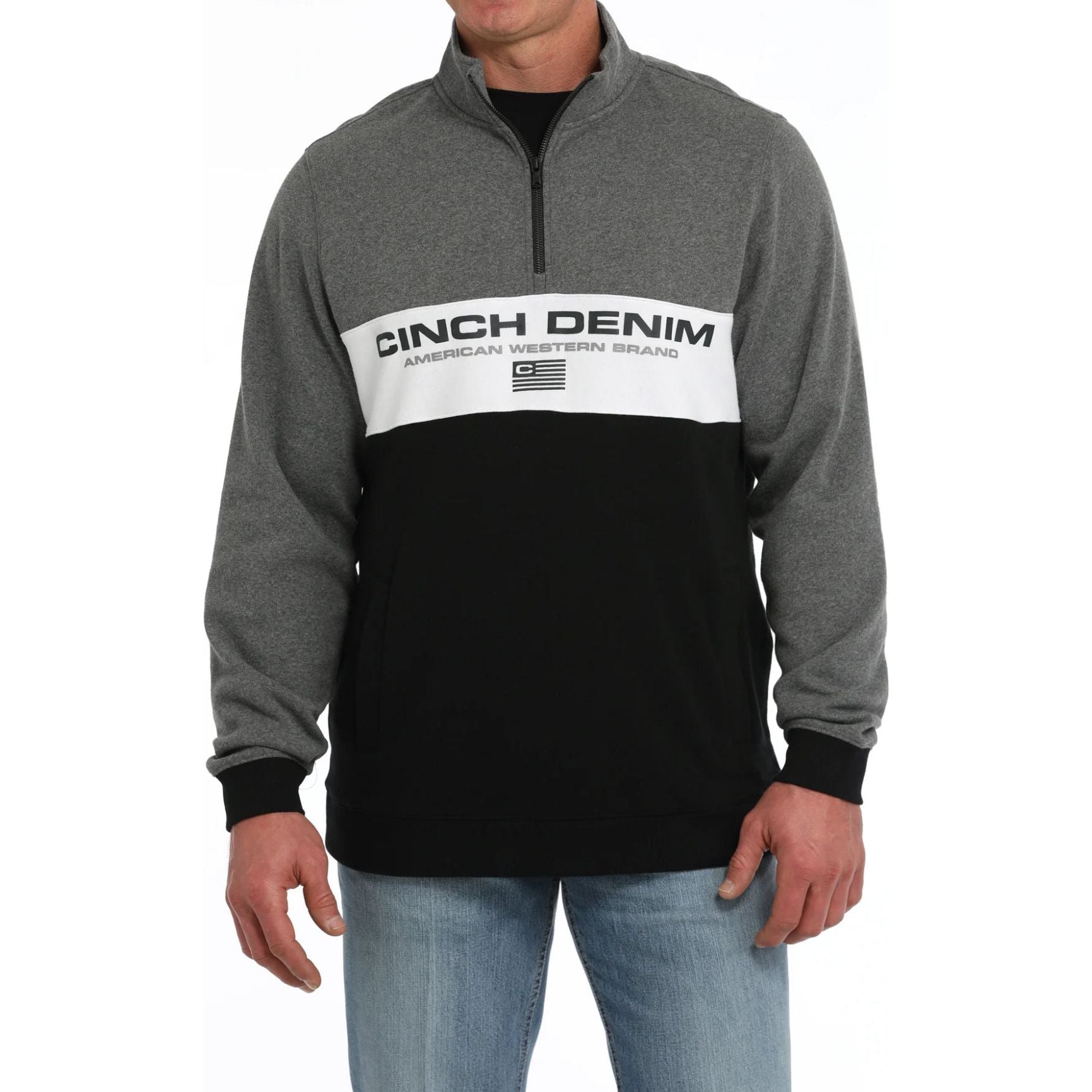 CINCH Men's Grey 1/4 Zip Pullover