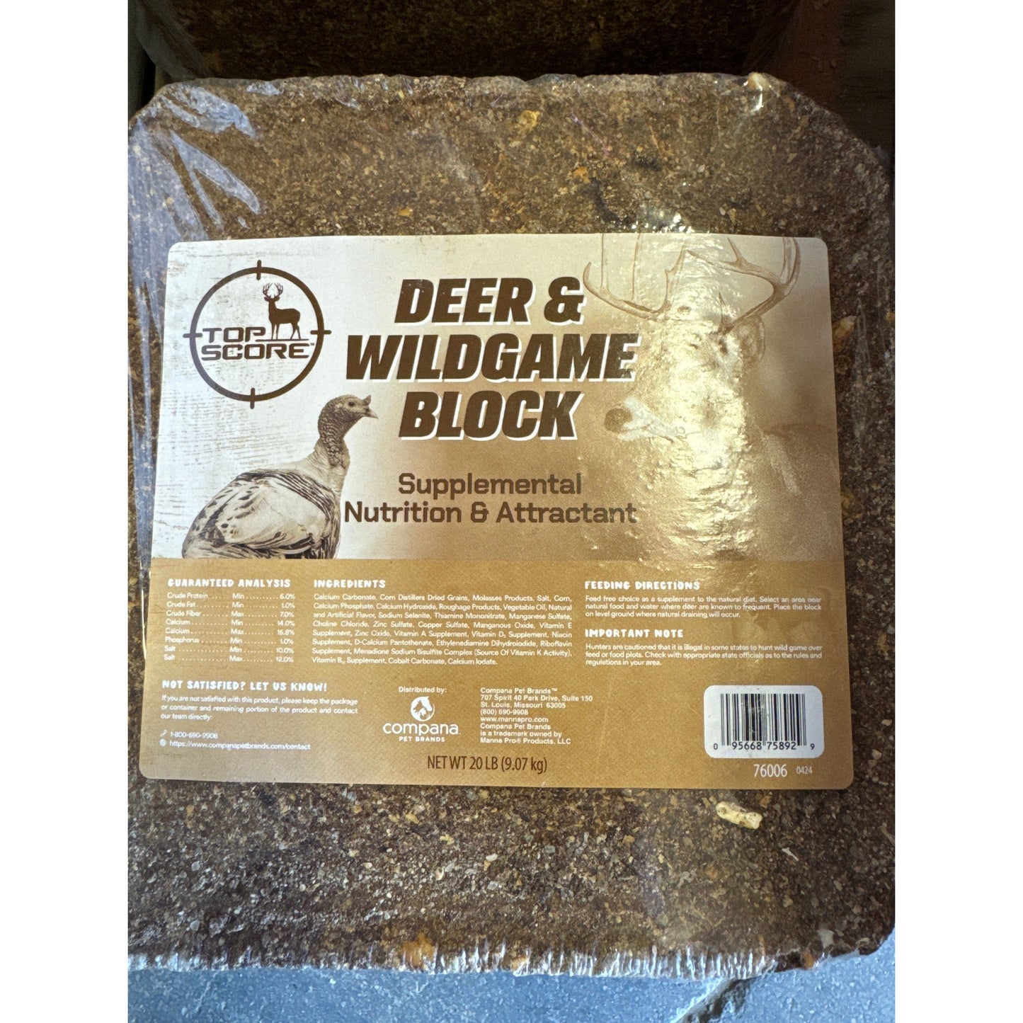Top Score Deer & Wild Game Block