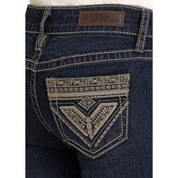 Rock & Roll Denim Girls Aztec Emblem Bootcut BG4MD08058