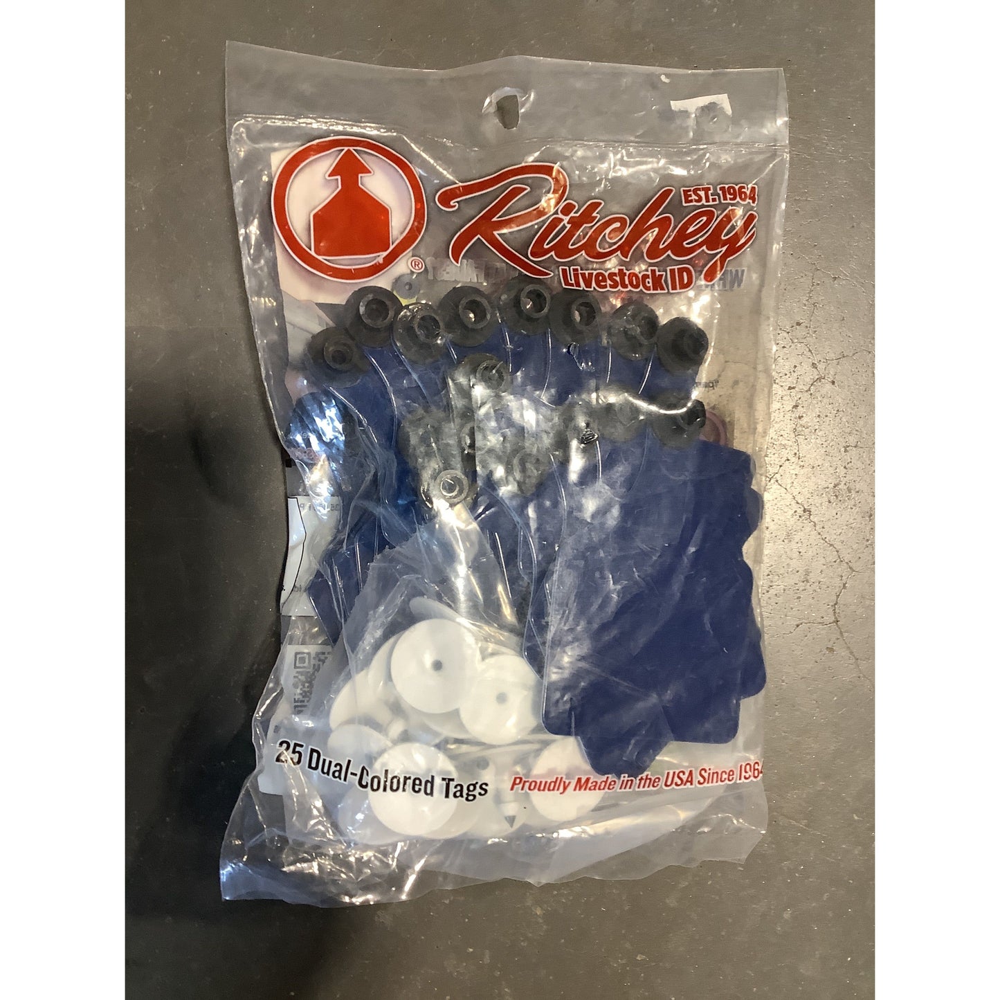 Ritchey Tag Lrg Cow Blue/White 25 pack