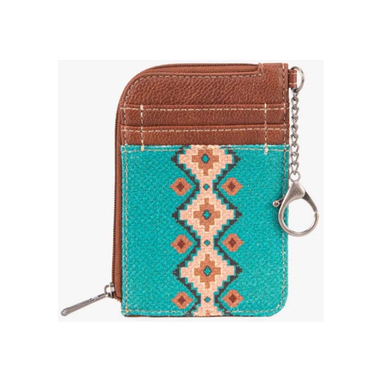Montana West Wrangler Aztec Card Wallet for Women Western Credit Card Holder with Zipper Pocket