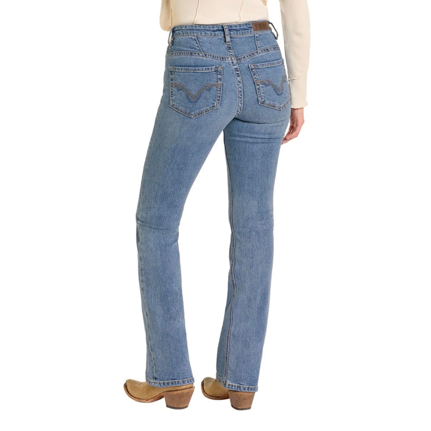 Rock & Roll Ladies Jean, Yoke Detail, High Rise, Boot Cut BW4HD07197