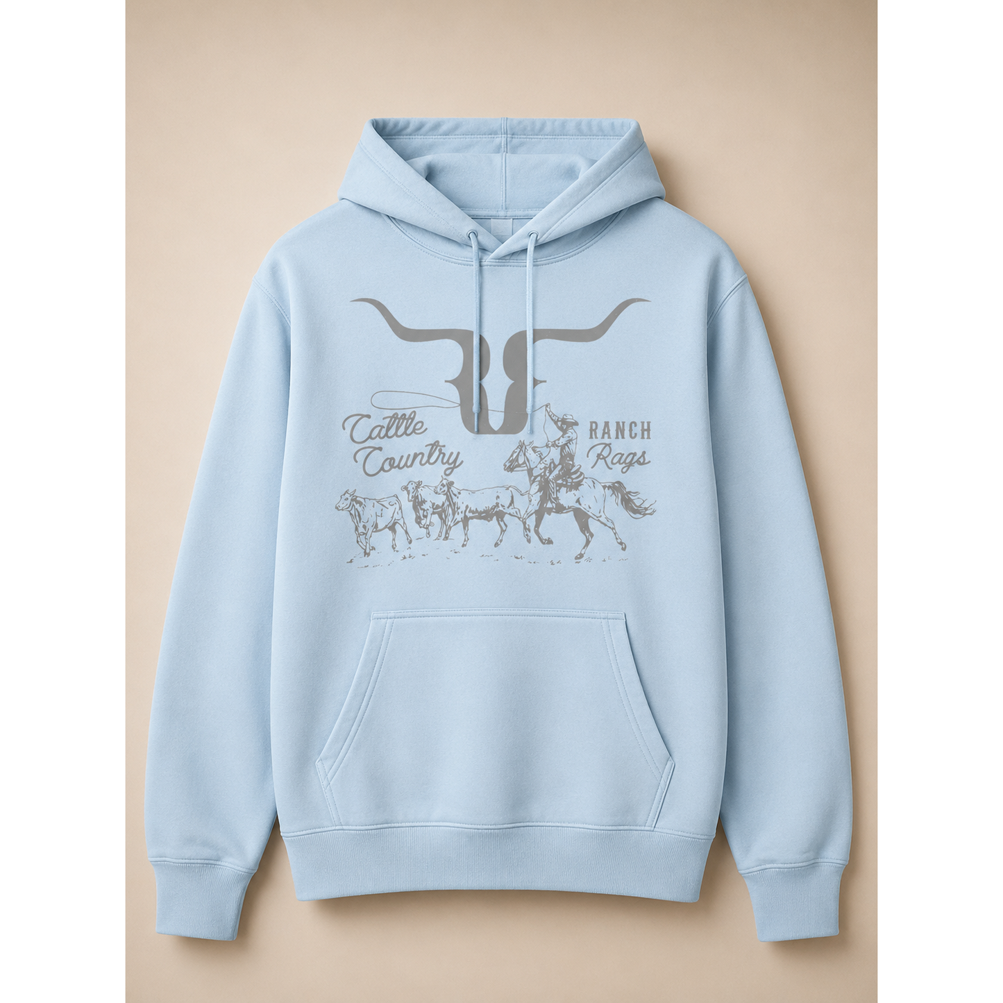 RanchRag's Longhorn Cattle Country Hoodie