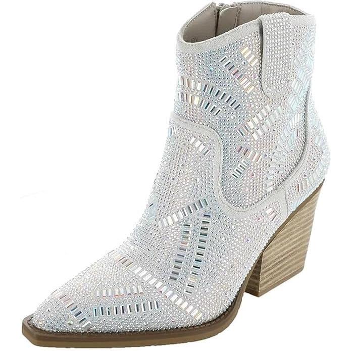 Very G Women's Maze Western Rhinestone Ankle Boot