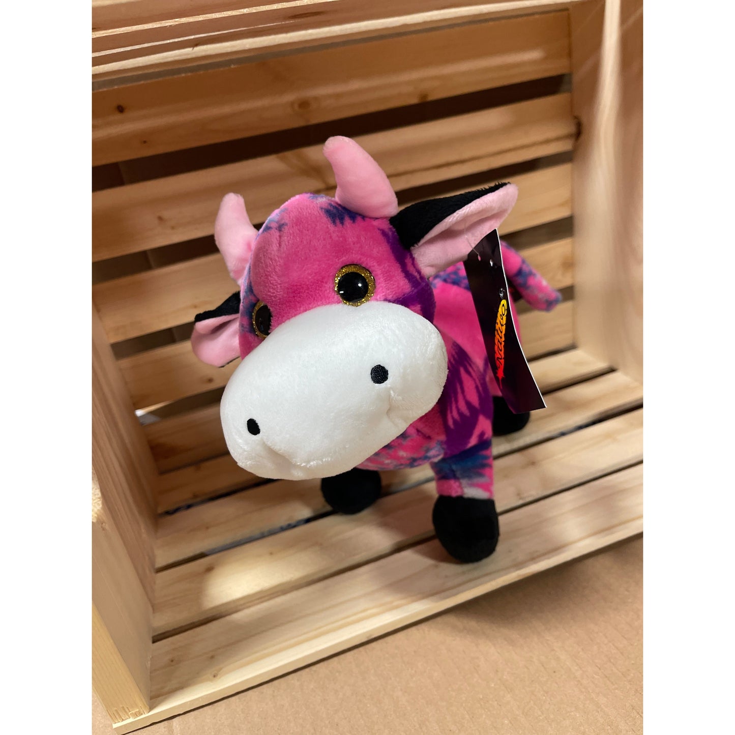 Plush Stuffed Standing Cow in Assorted Colors