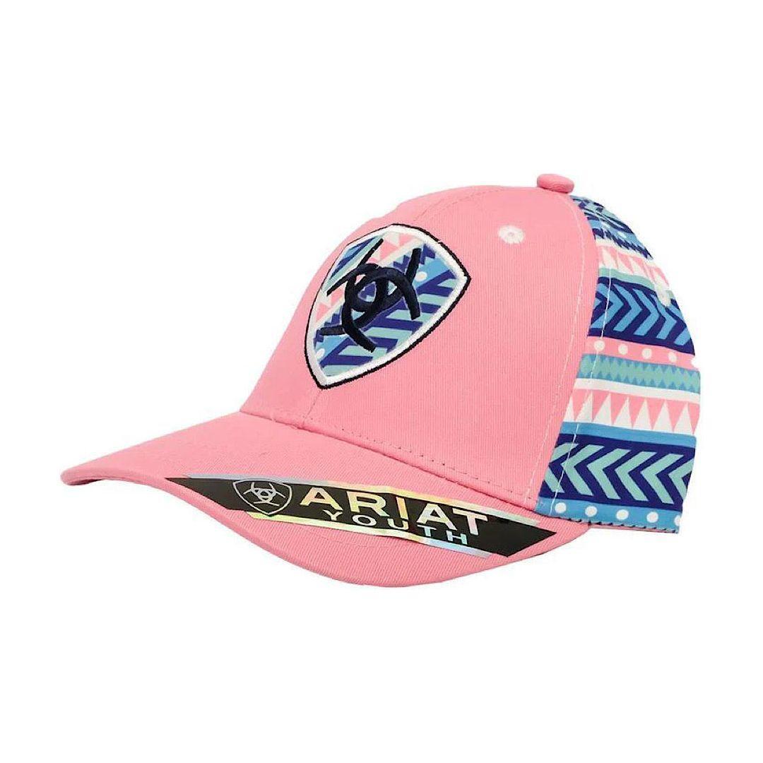 Ariat - Pink & Blue Aztec Stripe Youth Ball Cap A300004030
