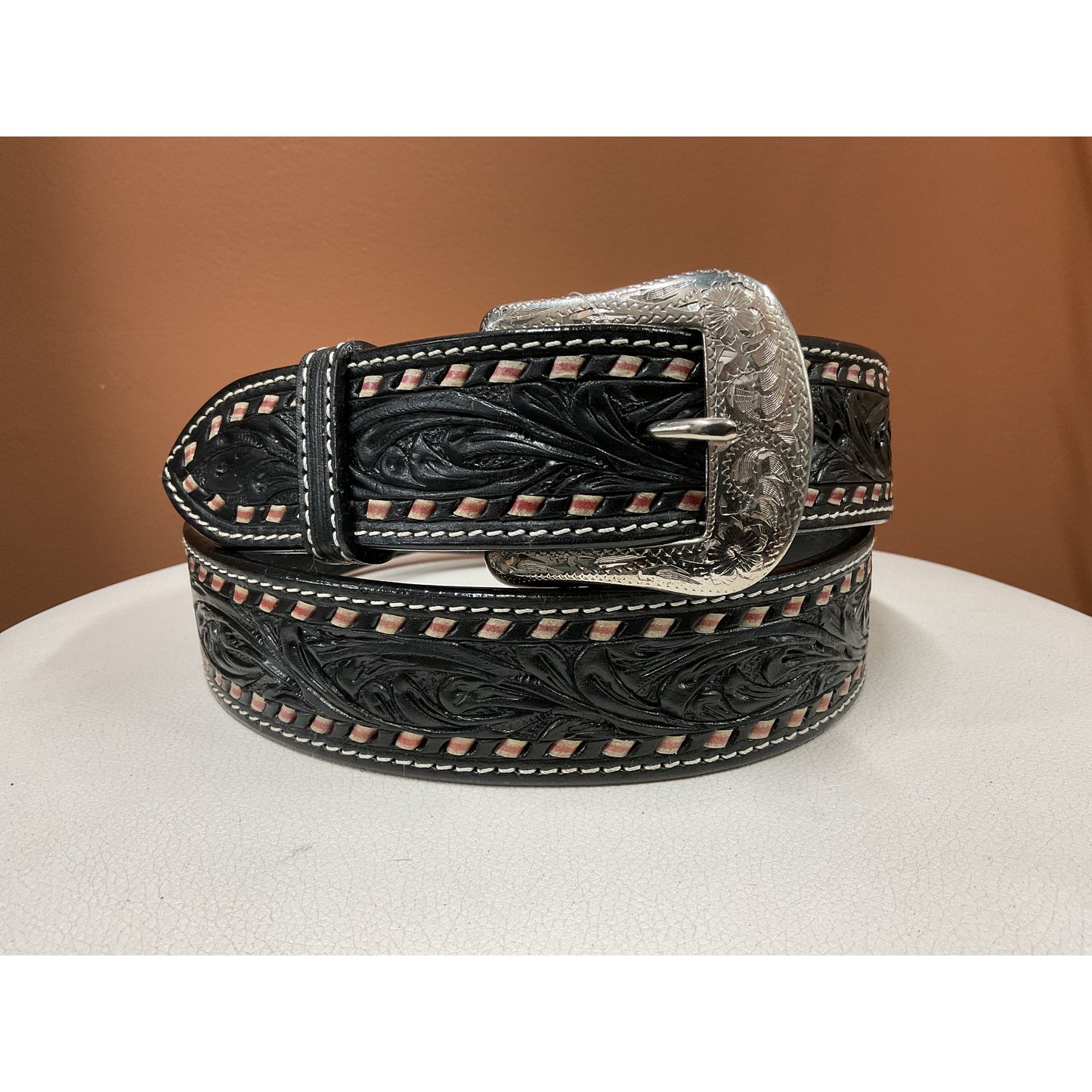 Ranger Belt Company Belt MEN’s - Leather, Black Vine, Rawhide Lacing E5050