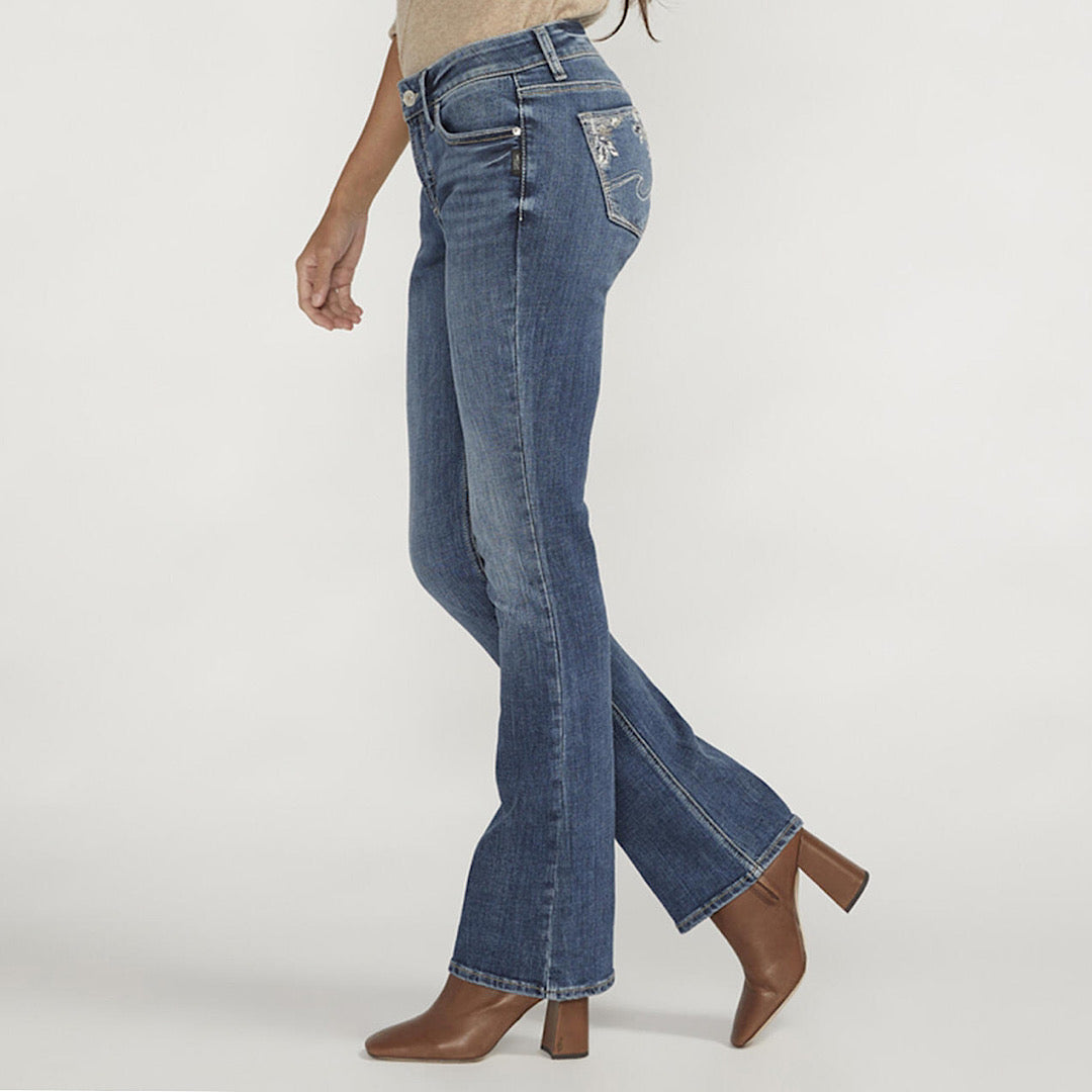 * Ladies Silver Elyse Comfort Fit Mid Rise Bootcut