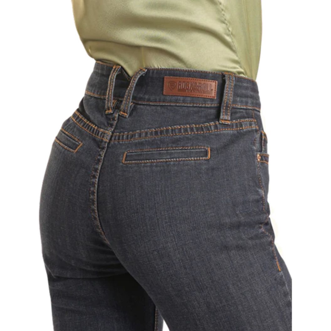 ROCK & ROLL Ladies Trouser - Dark Denim, High Rise BW5HD02397