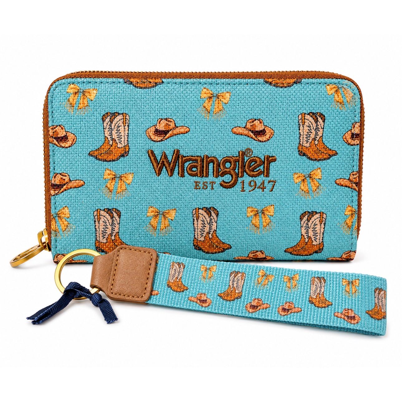 Wrangler Western Print RFID Blocking Zippered Cowgirl Wallet - WG524-W006CF