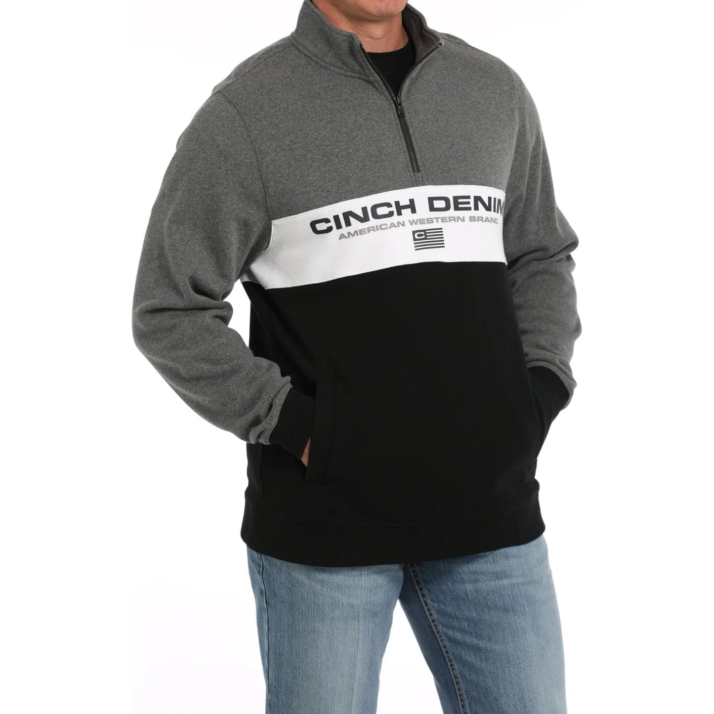CINCH Men's Grey 1/4 Zip Pullover