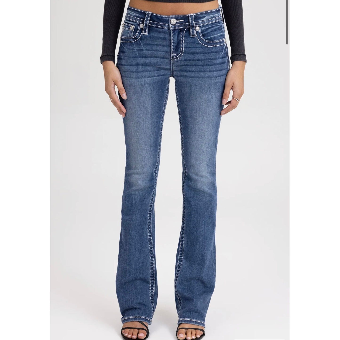 Miss Me Women's Adley Cross Bootcut Jeans M9536BL
