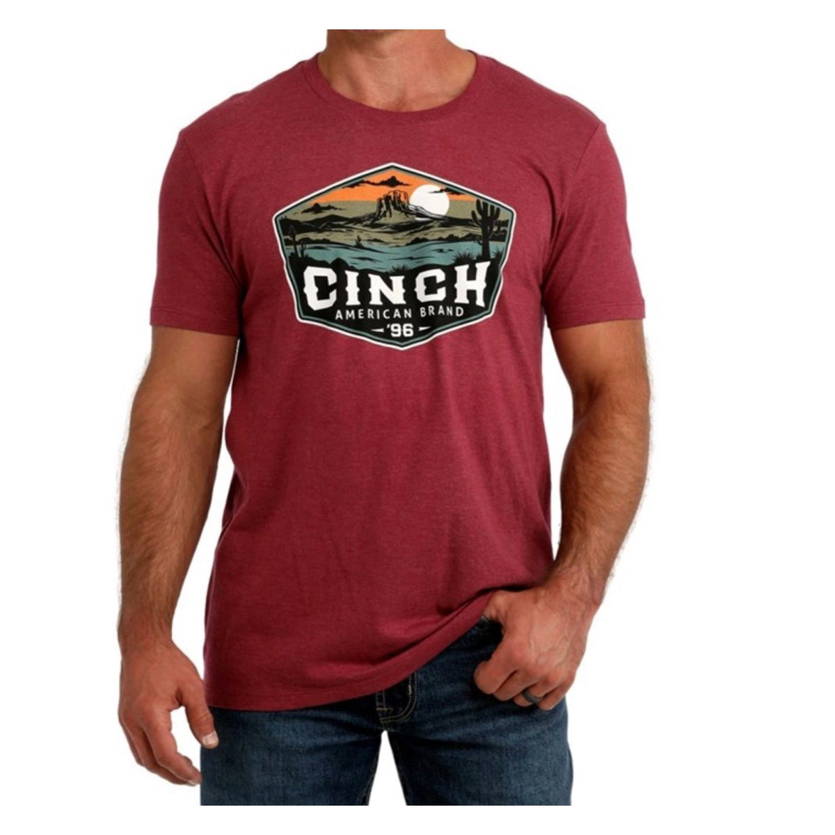 Cinch Men's Burgandy Graphic T-Shirt MTT1690736