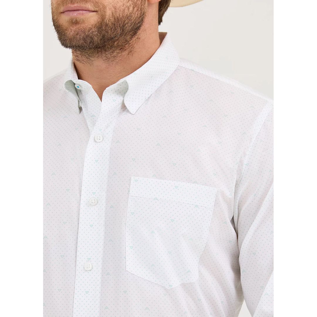 112365607 | MEN'S CODY JOHNSON ONE POCKET BUTTON DOWN SHIRT - Ceramic White Dot